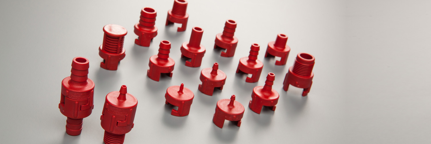 Mix and match end fittings to create a one-way check / pressure relief valve